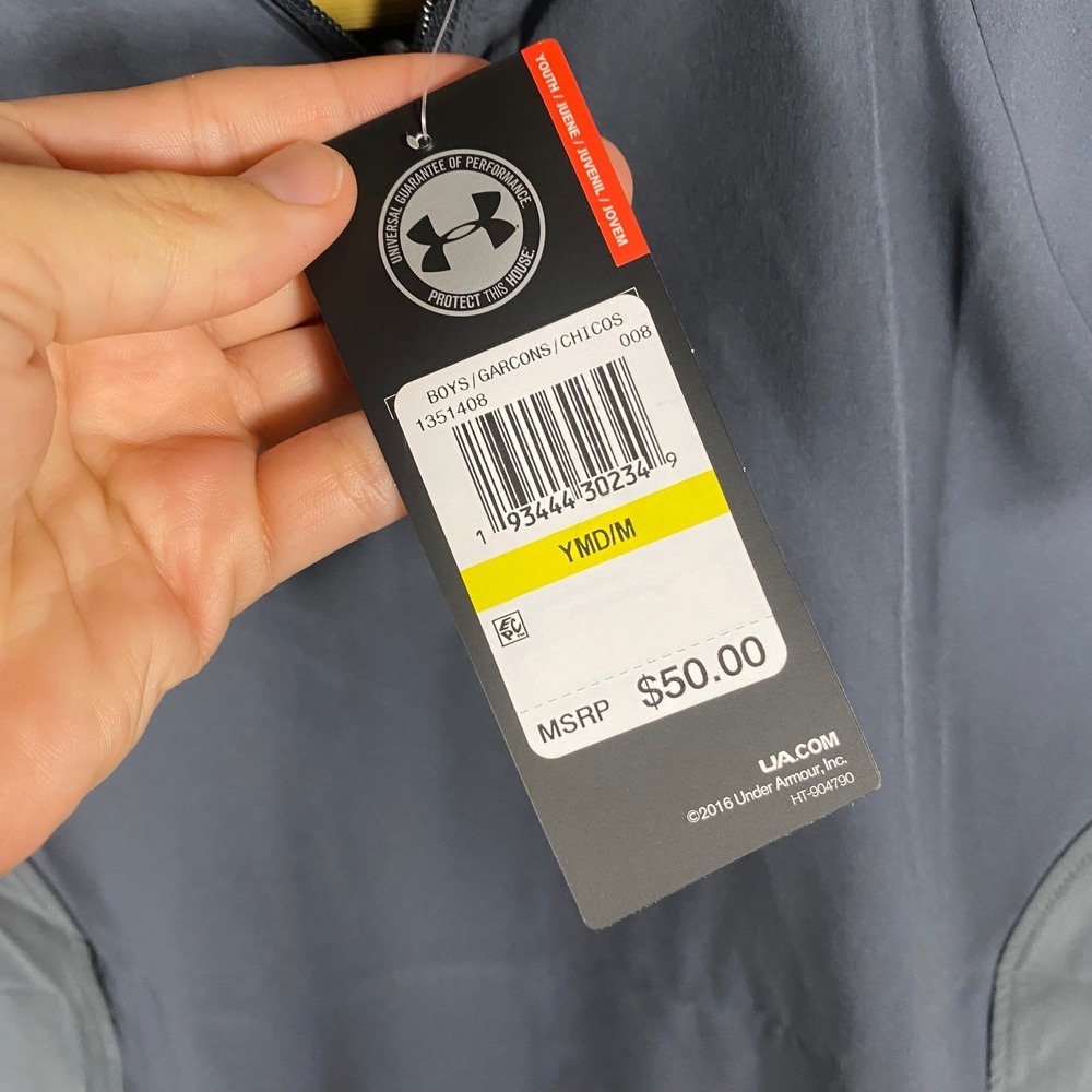 Under Armour Boys Squad Short Sleeve ¼ Zip Apparel Water Repellent Youth Medium - Picture 5 of 13